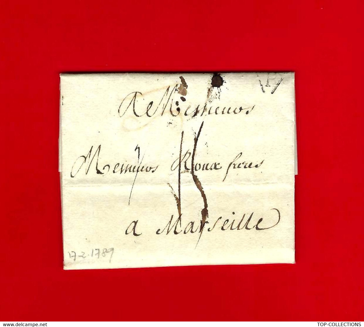 1789 Louis Julien Banque Paris POUR Roux  Frères NEGOCE BANQUE à MARSEILLE V.HISTORIQUE