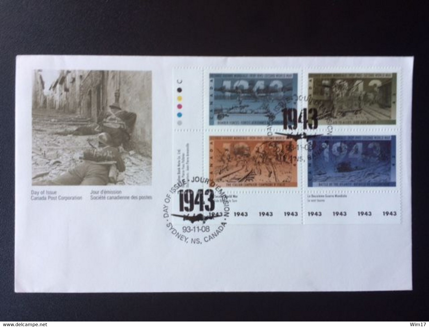 CANADA 1993 FDC SECOND WORLD WAR - 1991-2000