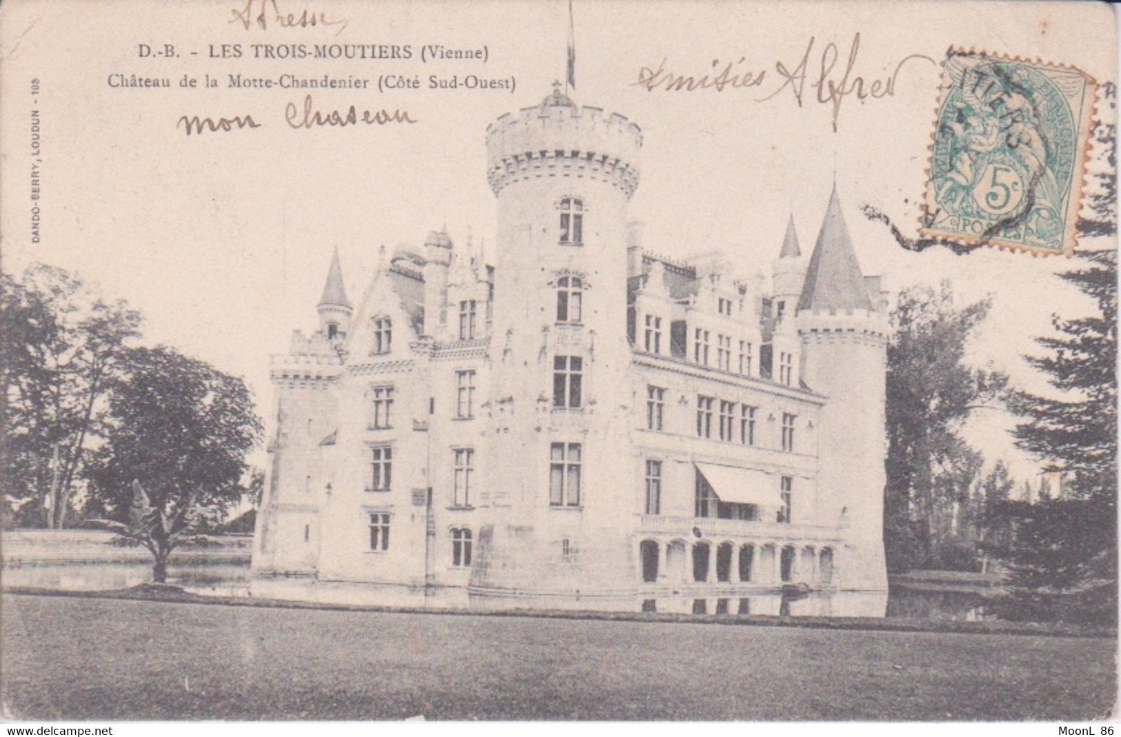 86 - LES TROIS MOUTIERS - LE CHATEAU DE  LA MOTTE CHANDENIER - LAMOTHE - MOTHE CHAMPDENIERS - SIGNE ALFERD MON CHATEAU - Les Trois Moutiers