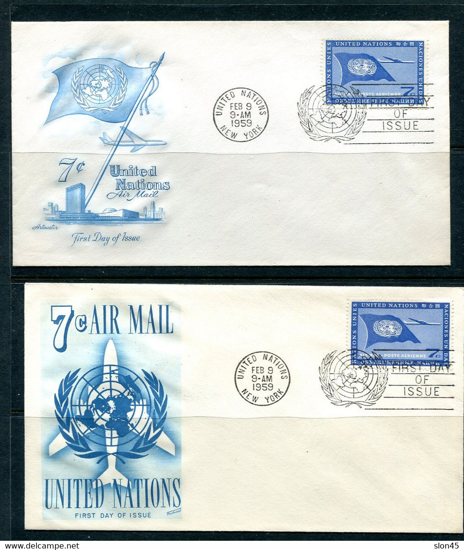 USA 1959 UN 11 Covers FDC+2 Cards 12673 - Covers & Documents