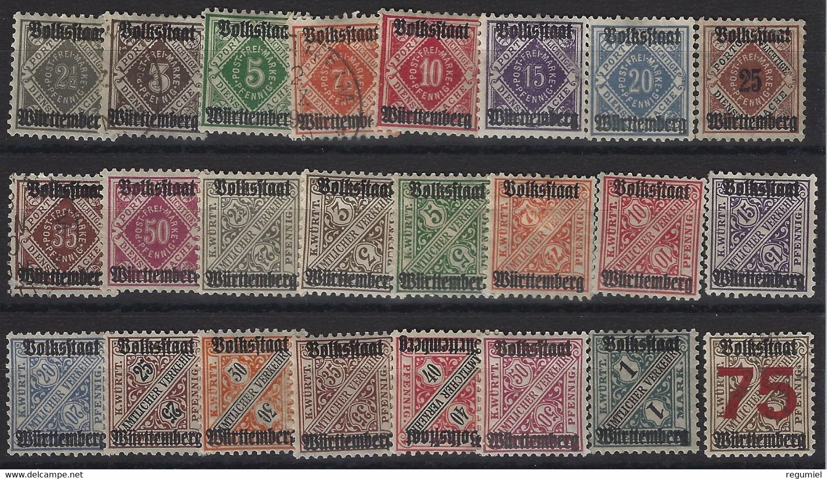 Wurtemberg  90/113 */(o) Charnela Y Usado. 1919 - Otros & Sin Clasificación