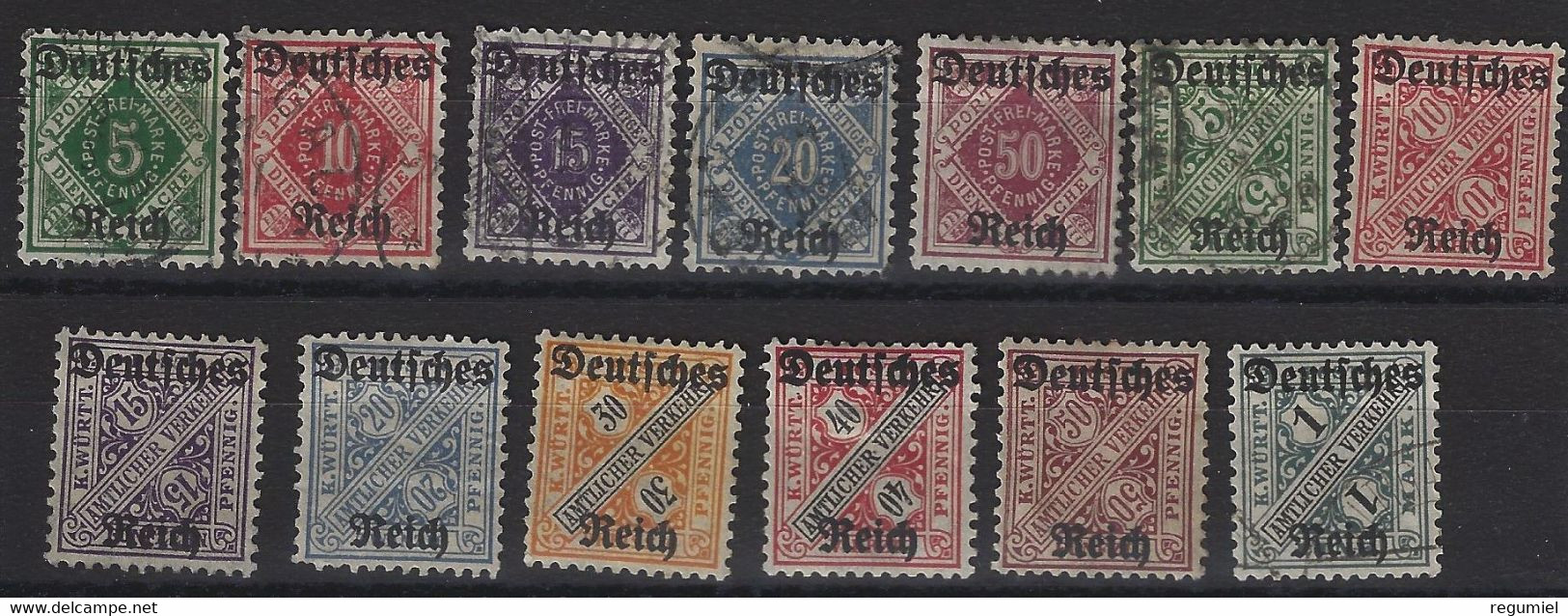 Wurtemberg 130/142 */(o) Charnela Y Usado. 1920 - Otros & Sin Clasificación