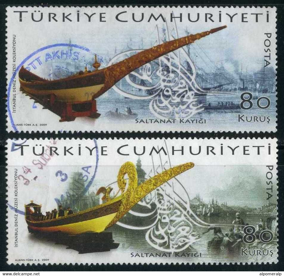 Türkiye 2009 Mi 3726-3727 The Sultan's Boats | Ships - Oblitérés