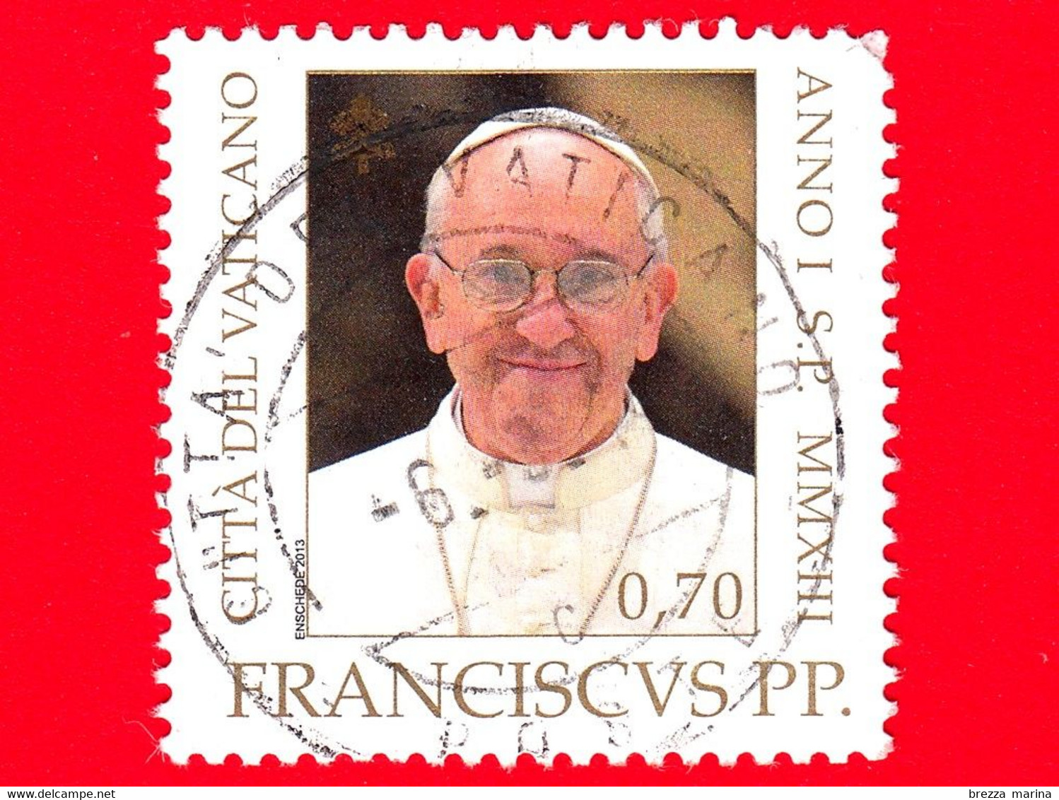 VATICANO - Usato - 2013 - Ritratto Di Papa Francesco - 0,70 - Used Stamps
