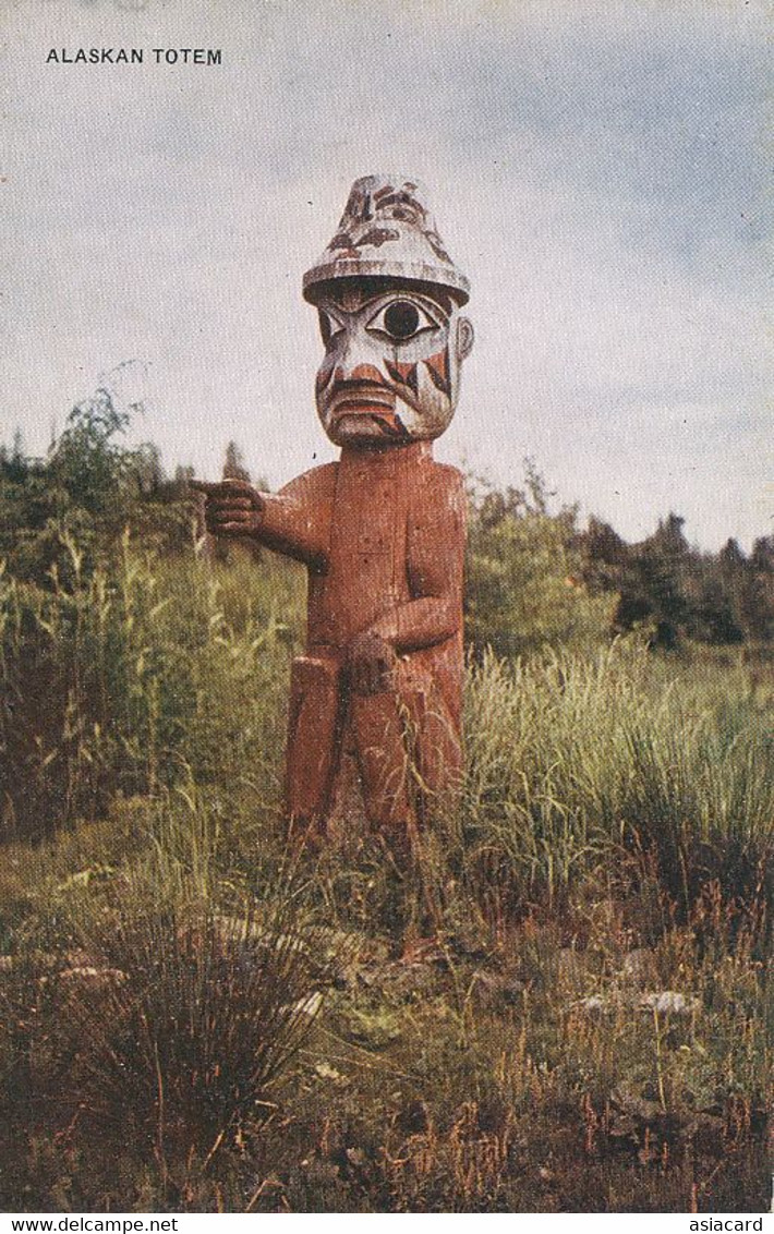 Alaskan Totem Alaska  Idol Fetichism Indian Tribe Father Hubbard Explorer - Amérique
