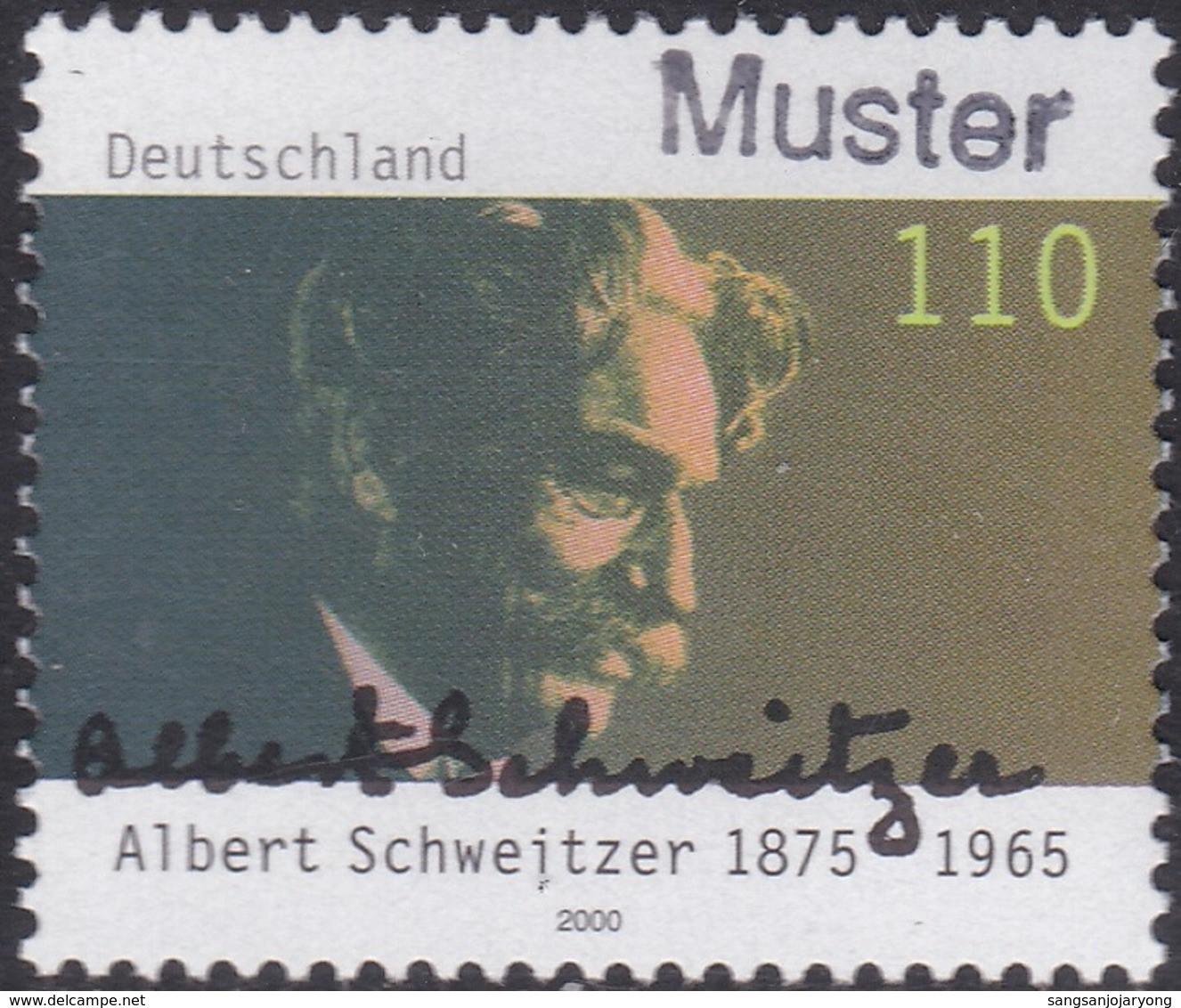 Specimen, Germany Sc2065 Humanitarian, Dr. Albert Schweitzer (1875-1965) - Albert Schweitzer