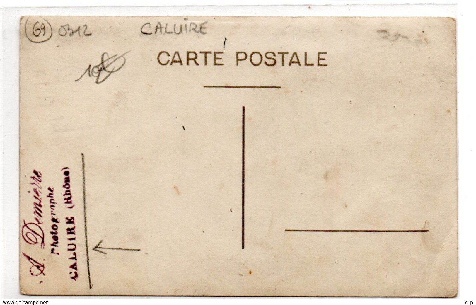 Caluire - Photographe Demiere Verso -  Carte Photo  - CPA°Rn - Caluire Et Cuire