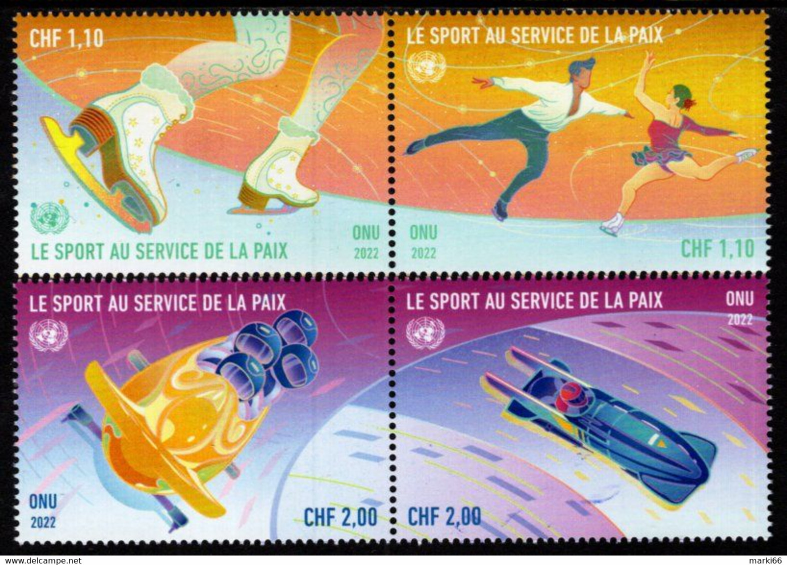 United Nations - Geneva - 2022 - Winter Olympic And Paralympic Games In Beijing - Mint Stamp Set - Neufs