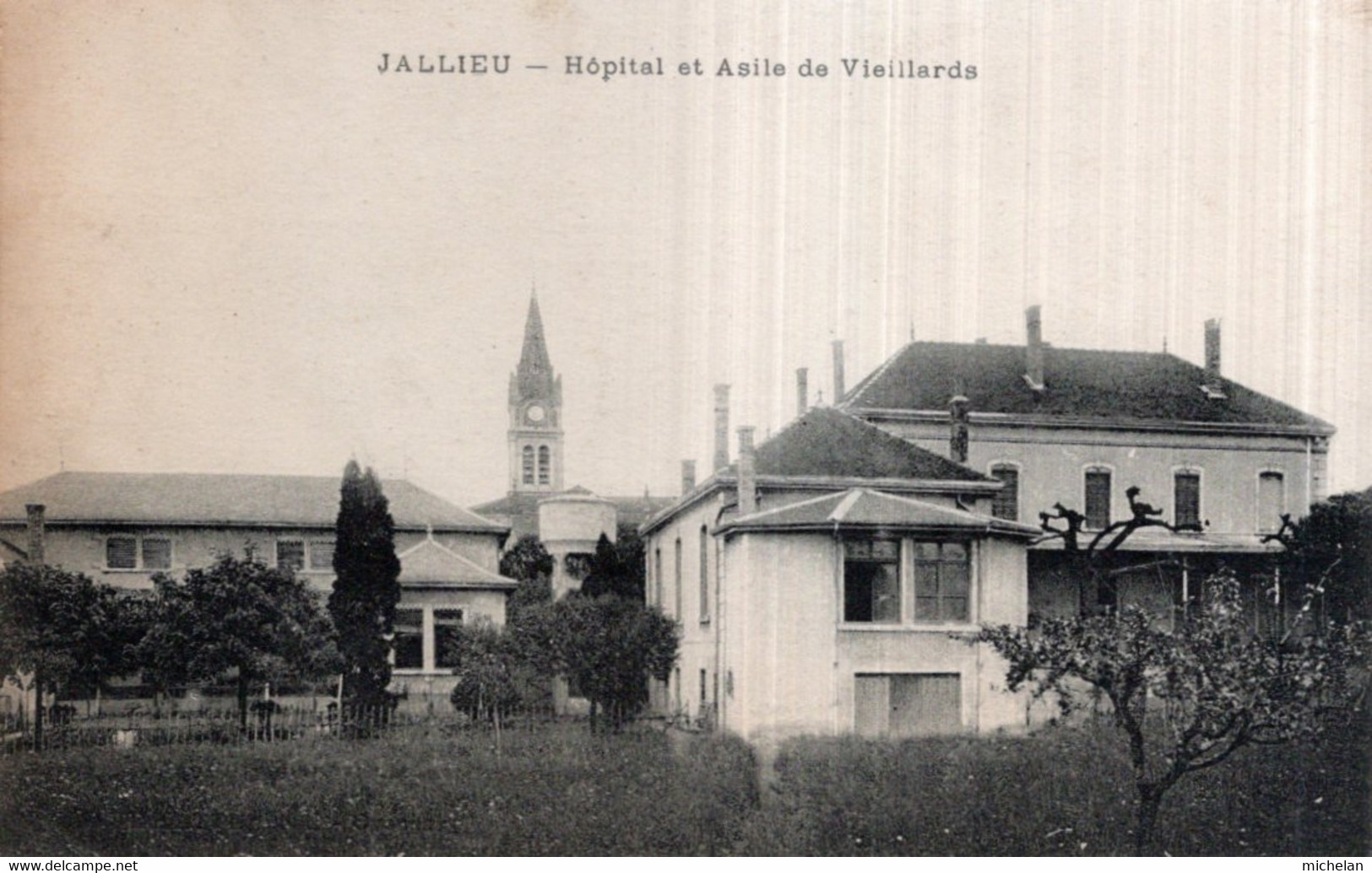 CPA  38    JALLIEU---HOPITAL ET ASILE DE VIEILLARDS---1919 - Jallieu