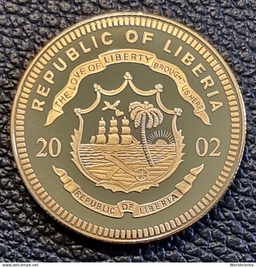 Liberia 10 Dollars 2002 (PROOF - Gold Plated Copper-nickel)  "FRANCE" - Liberia