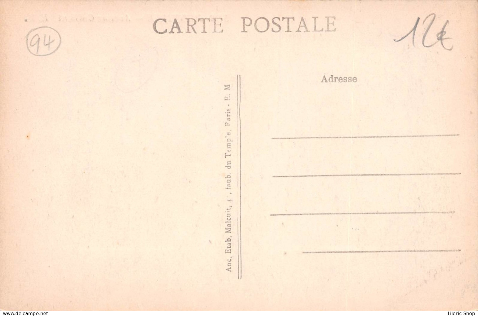 JOINVILLE-LE-PONT (94) - Avenue Gallieni, Sur La Gauche Batiment Des Postes-Télégraphes-Téléphones - Éd. E.M., Paris CPA - Joinville Le Pont