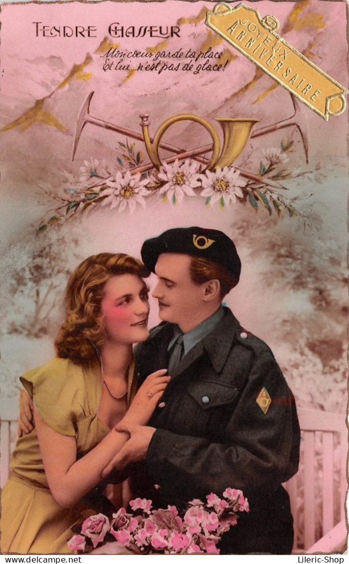 Couples Amoureux Militaires - Chasseurs Alpins - 3 Cartes Postales Fin Des Années 40 - Koppels