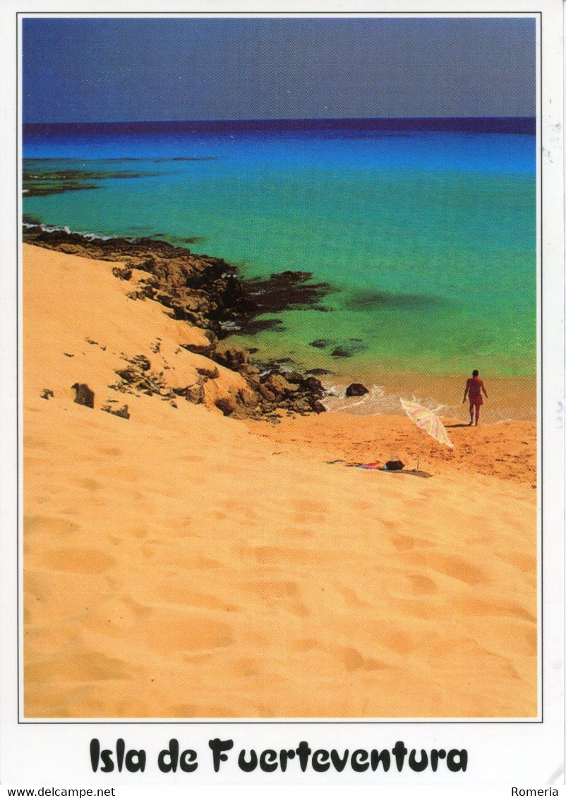 Canaries - Fuerteventura - Playa La Cazuela - Ecrite, Timbrée - Fuerteventura