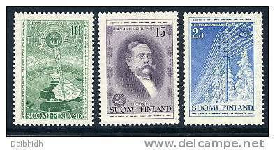 FINLAND 1955 Telegraph Cenentary Set MNH / **.  Michel 450-52 - Neufs