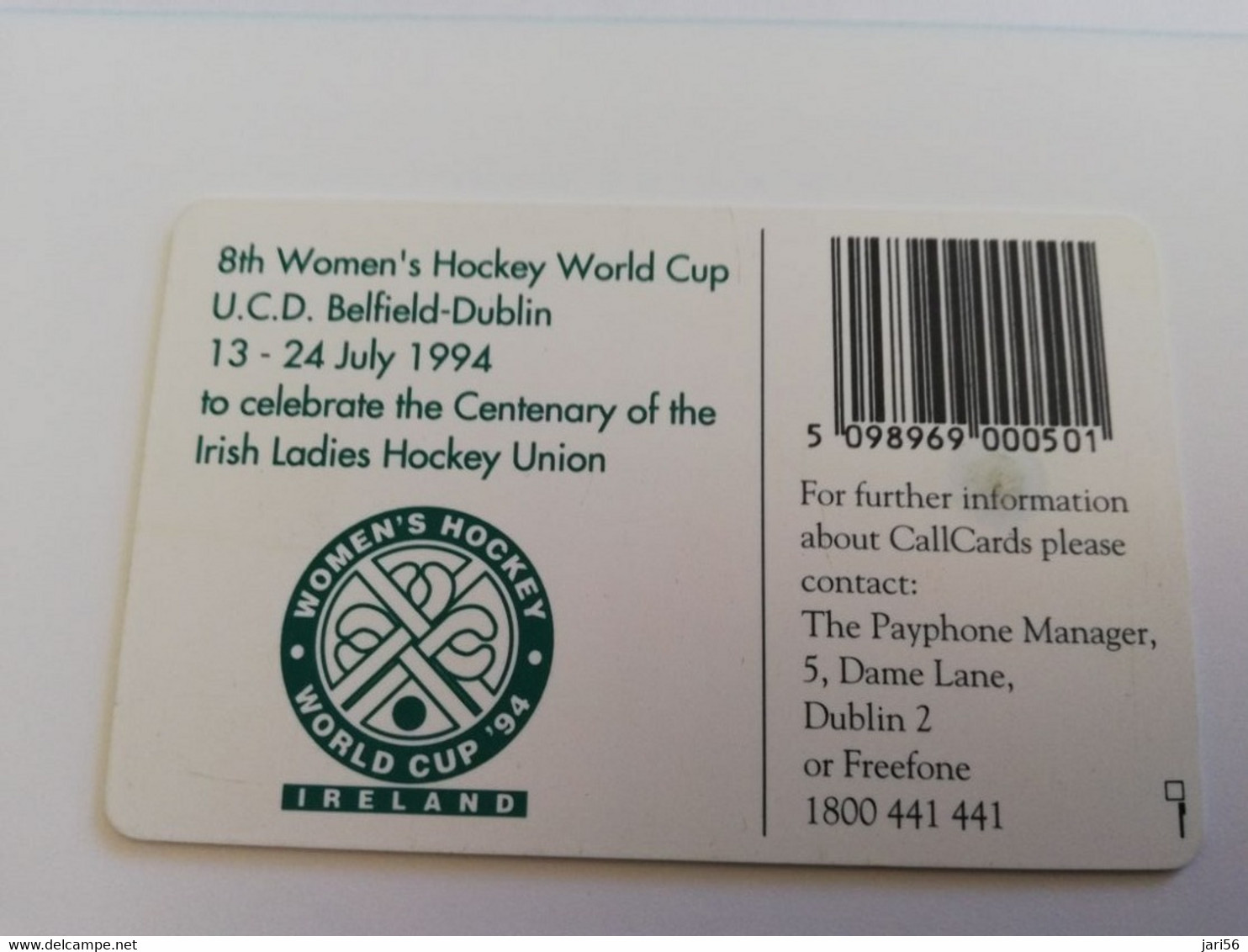 IRELAND /IERLANDE    CHIPCARD  50 UNITS    8TH WOMENS HOCKEY WORLD CUP IRELAND    USED CARD      ** 9215** - Ierland