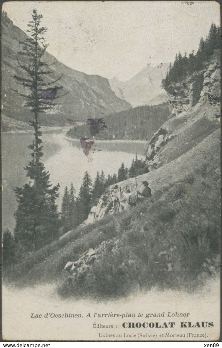 CPA - N° 138 IAd MAURY - Semeuse Camée ROUGE-SANG - Sur Carte Postale Lac D''Oeschinen  A L'arrière-plan Le Grand Lohner - Covers & Documents