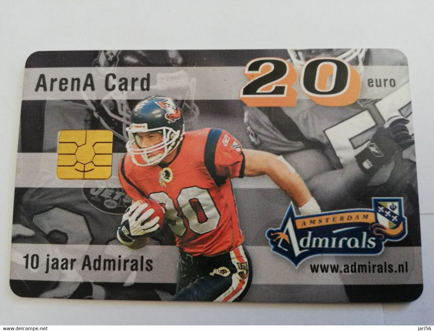 NETHERLANDS  ARENA CARD  10JAAR ADMIRALS/ AMERICAN FOOTBAL/RUGBY      €20- USED CARD  ** 9224** - Publiques