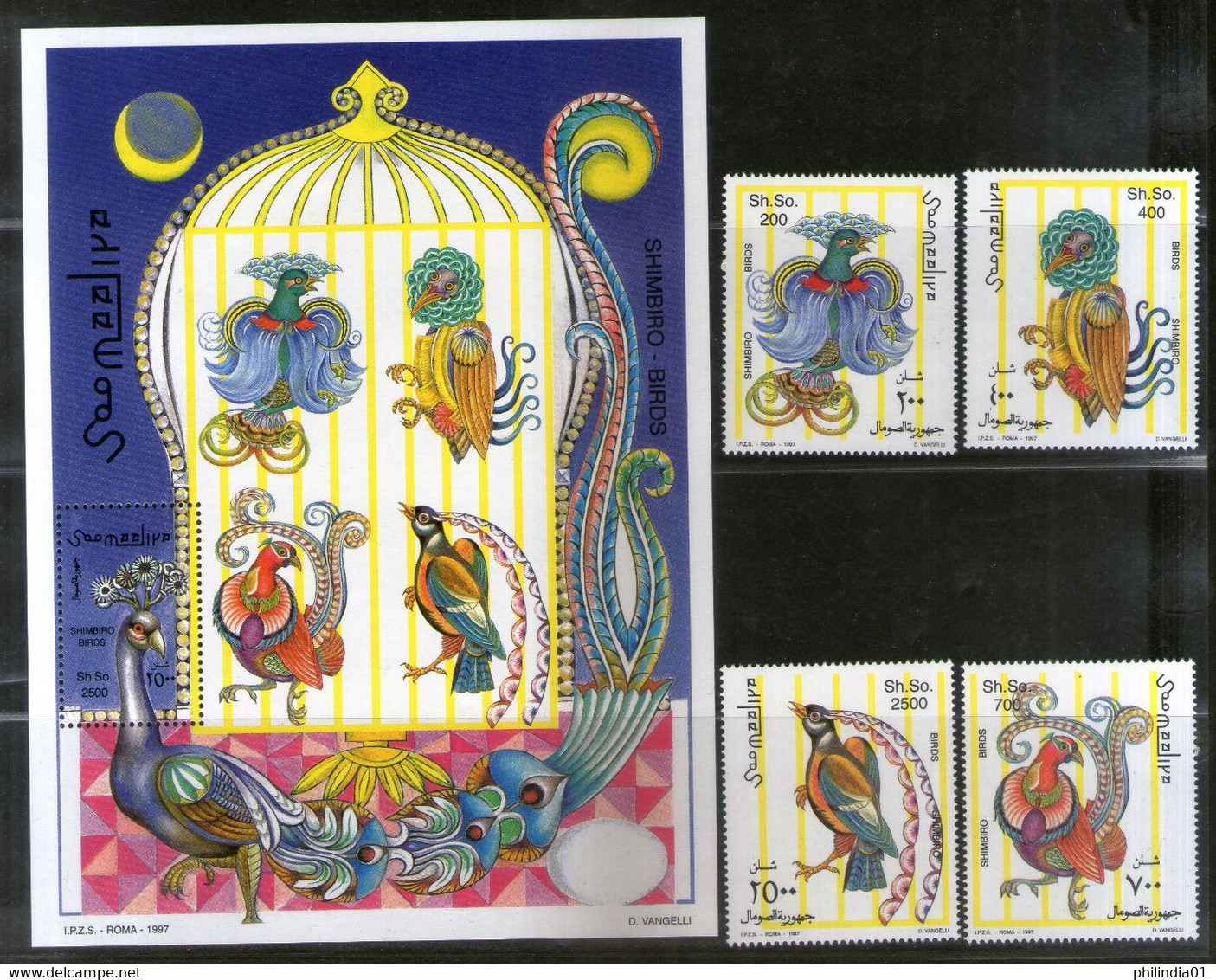 Somalia 1997 Birds Peacock Fauna 4v + M/s MNH # 9648 - Pauwen