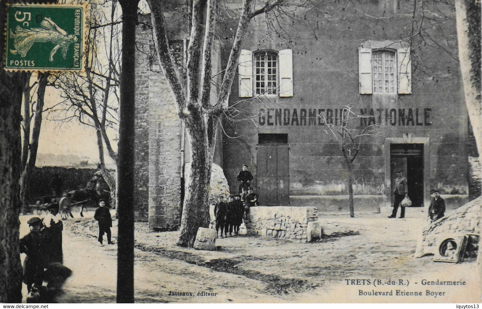 CPA. [13] Bouches-du-Rhône > TRETS GENDARMERIE NATIONALE BOULEVARD ETIENNE BOYER - BE - Trets