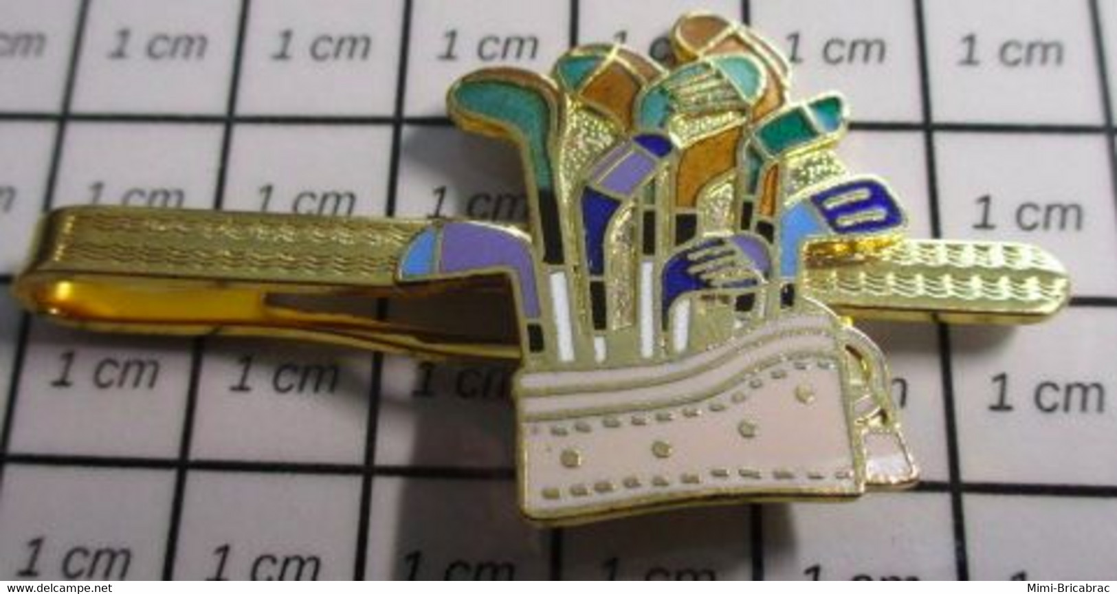 422 Etat Neuf : PINCE DE CRAVATE METAL SAC ET CLUBS DE GOLF - Cuff Links & Studs