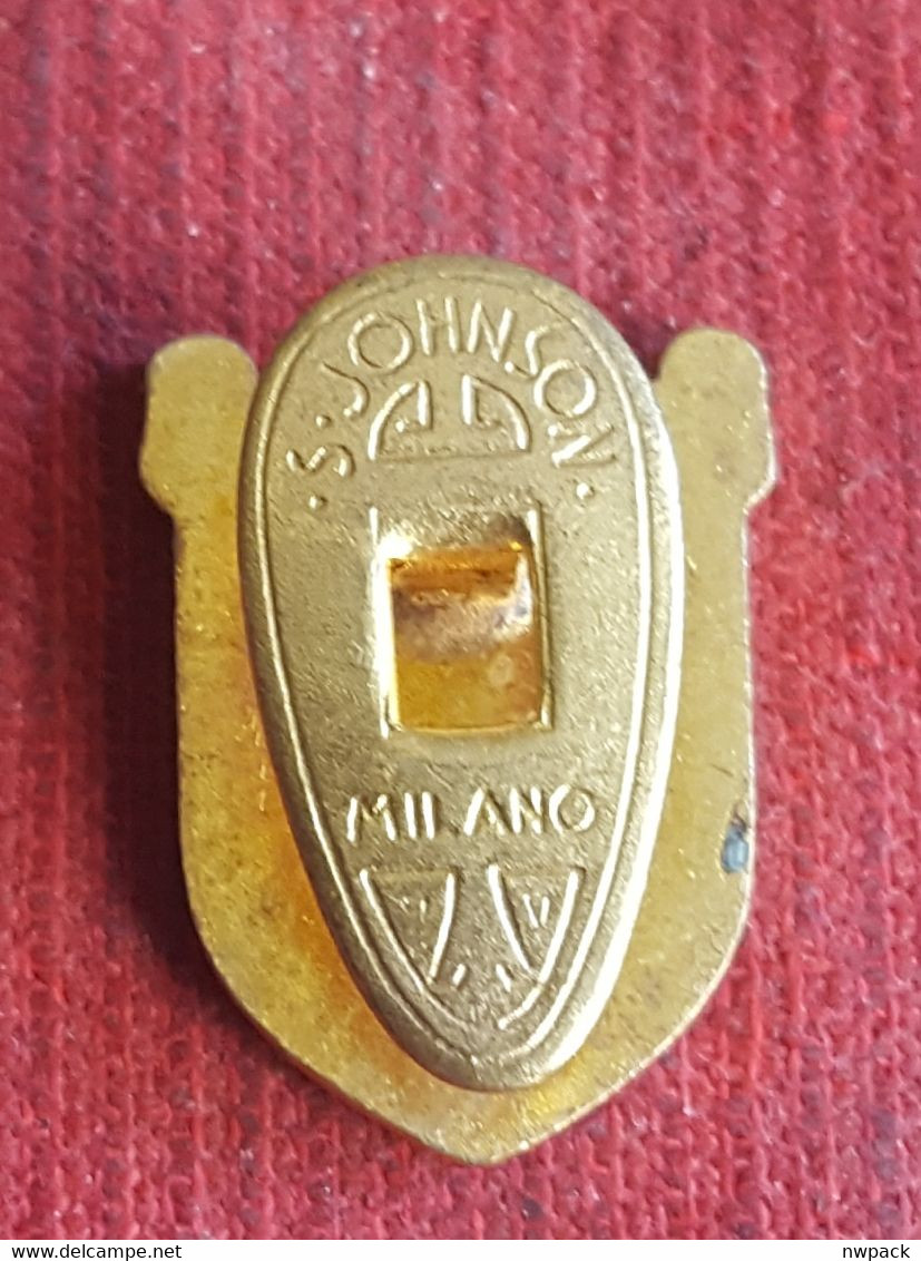 Chess, GENS UNA  SUMUS FIDE Enamel  Buttonhole Badge / Pin - By S. JOHNSON, Milano - Jeux