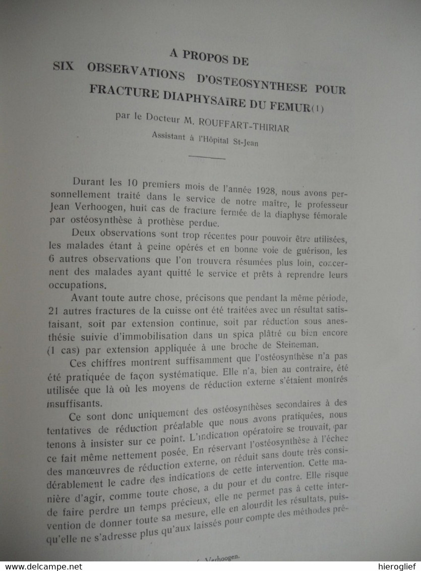 Livre Jubilaire Professeur Jean VERHOOGEN ° Molenbeek-Saint-Jean + Rhode-Saint-Genèse université de Bruxelles chirurgie