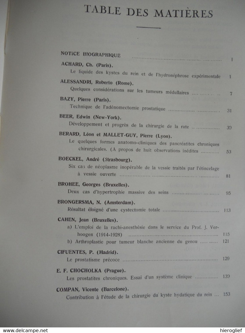 Livre Jubilaire Professeur Jean VERHOOGEN ° Molenbeek-Saint-Jean + Rhode-Saint-Genèse université de Bruxelles chirurgie