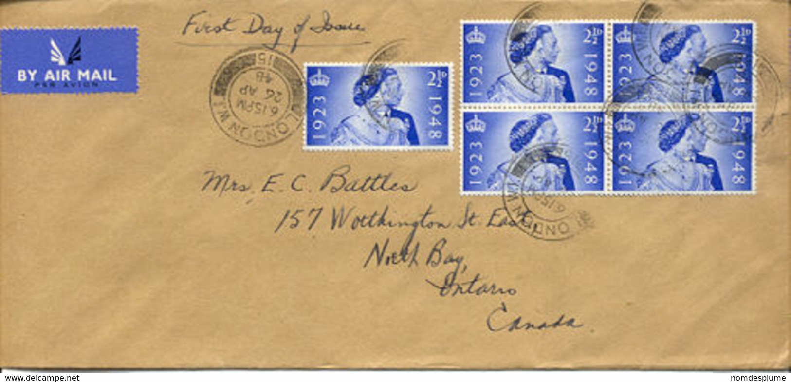 326) First Day International Cover 1948 - ....-1951 Pre Elizabeth II