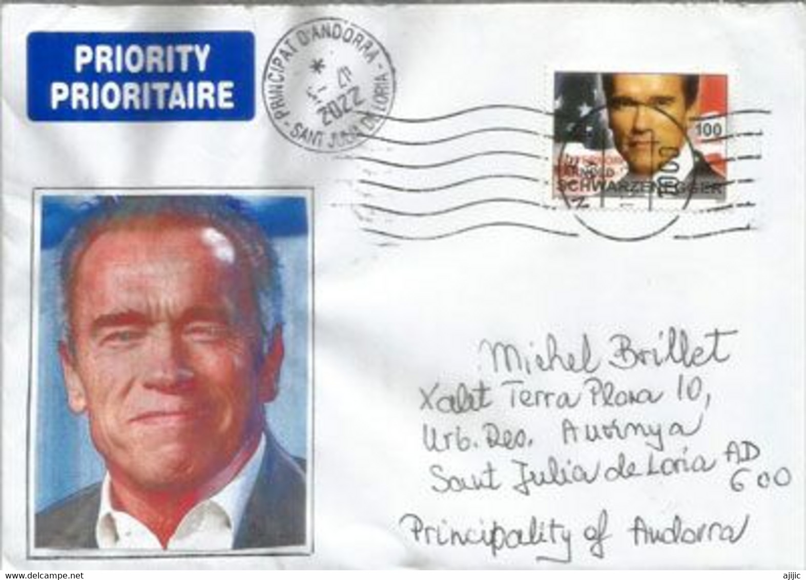 Arnold Schwarzenegger (Austrian Oak),Austrian-American Actor. Letter From Wien. Austria., To Andorra (Principality) - Brieven En Documenten