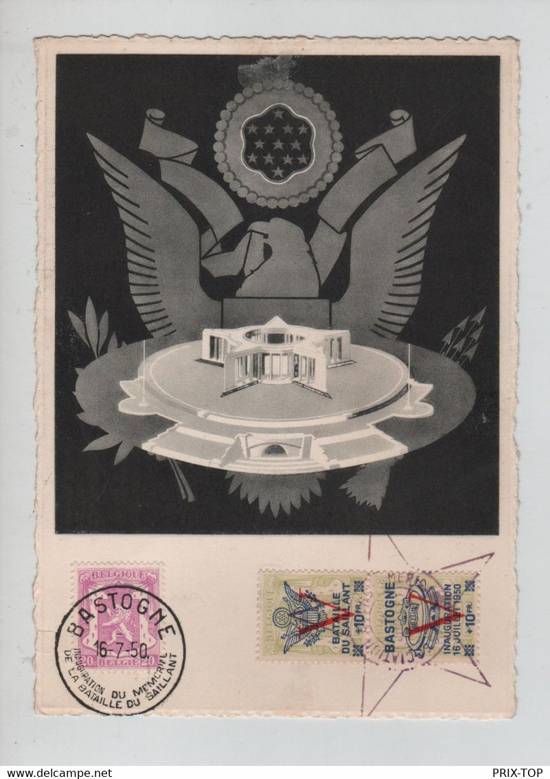 SP620/ TP 422 + PR108-111 S/Carte Maximum Mémorial Mardasson Bastogne Obl. 1er Jour 16/7/1950 - 1934-1951