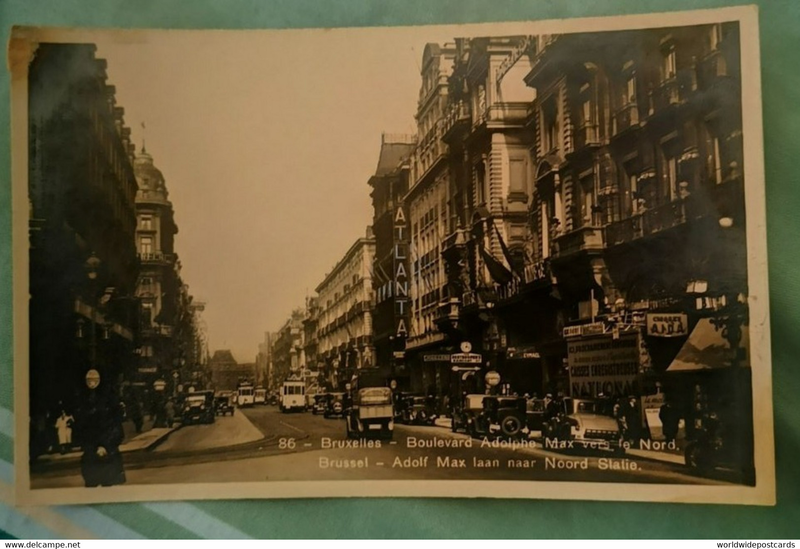 A280 BRUXELLES BRUSSEL - BOULEVARD ADOLPHE MAX VERS LA GARE DU NORD ADOLF MAX LAAN NAAR NORD TRAM TRAMWAY VOITURES - Transport Urbain En Surface