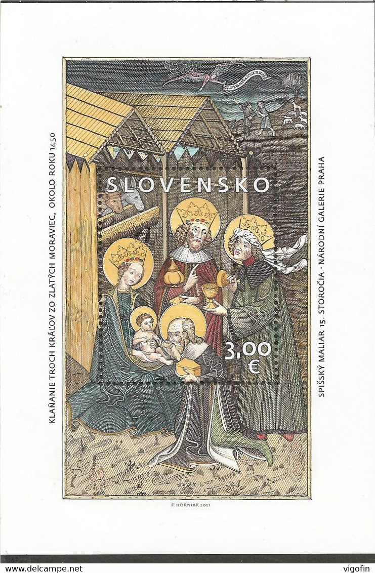 SK 2021-755 The Adoration Of The Magi From Zlaté Moravce, SLOVAKIA, S/S, MNH - Blocks & Sheetlets