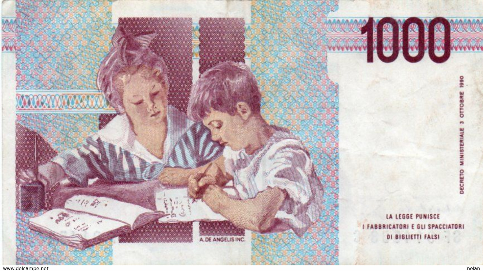 ITALIA  1000 LIRE - 1994 -MONTESSORI -  P-114  Circ.  Firme: Antonio Fazio = Angelo Amici - 1000 Liras