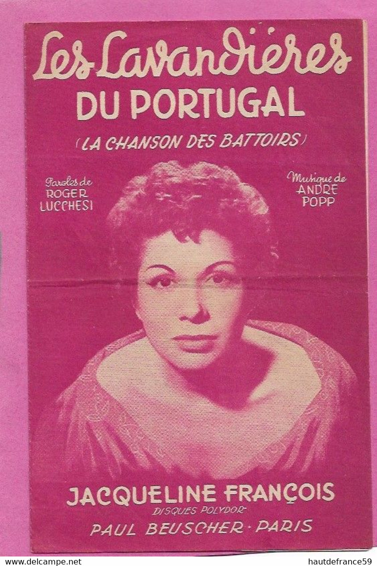 PARTITION Paroles & Musique LES LAVANDIERES DU PORTUGAL , Jacqueline François Chanson Des Battoirs - Canto (corale)
