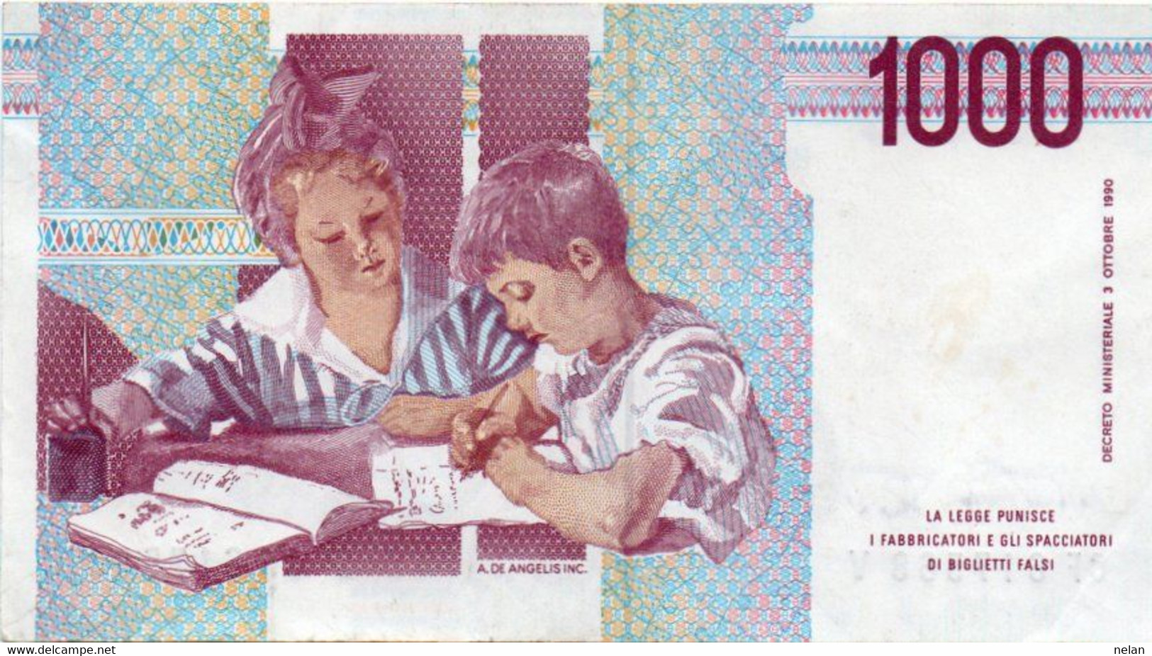 ITALIA  1000 LIRE - 1994 -MONTESSORI -  P-114  Circ. Xf - Firme: Antonio Fazio = Angelo Amici - 1.000 Lire