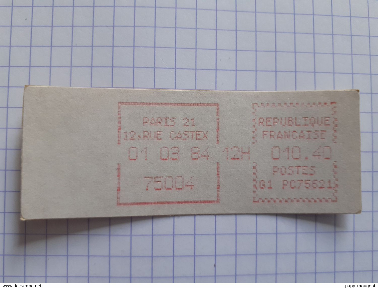 Paris 21 12, Rue Castex 75004 - 01-03-84 - G1 PC 75621 Tarif 10.40 - 1981-84 LS & LSA Prototypes