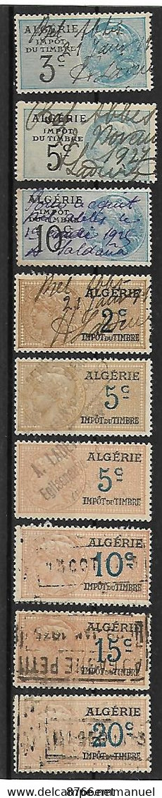 ALGERIE LOT DE TIMBRES FISCAUX - Verzamelingen & Reeksen