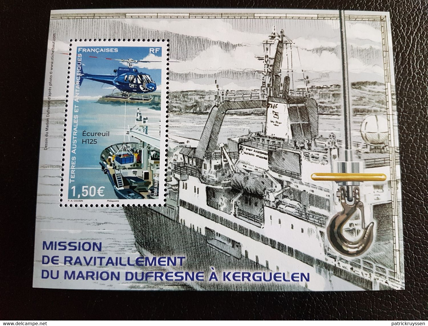 Fsat 2022 Taaf Antarctic Refueling Boat MARION DUFRESNE Helicopter H125 Ms1v Mnh - Unused Stamps