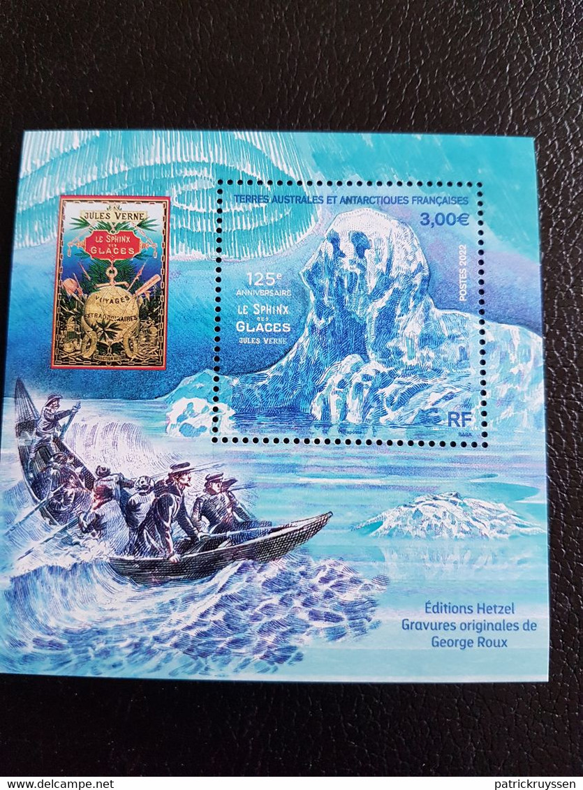 Fsat 2022 Taaf Asntarctic 125 Ann SPHINX DES GLACES Jules Verne Writer Boat Ice Ms1v Mnh - Unused Stamps