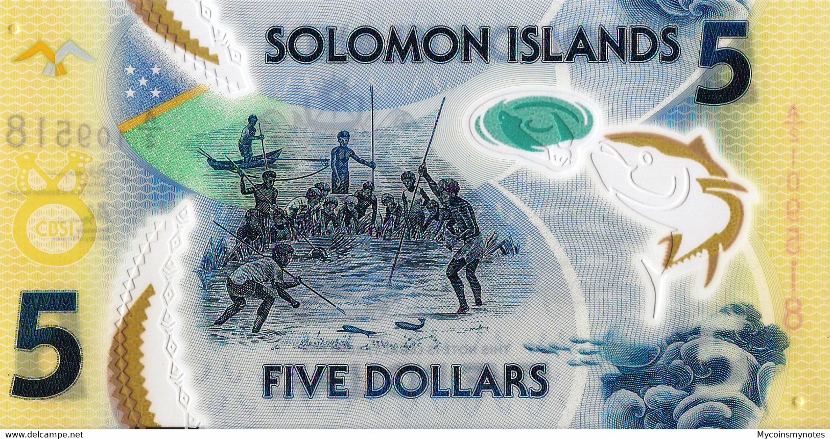 SOLOMON ISLAND, 5 DOLLAR, 2019, P-NEW, Polymer, UNC - Salomons
