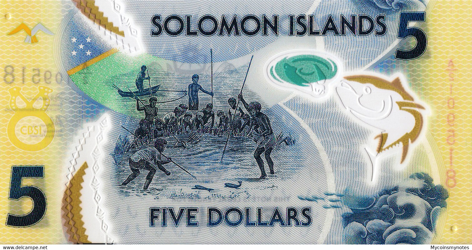 SOLOMON ISLAND, 5 DOLLAR, 2019, P-NEW, Polymer, UNC - Solomonen