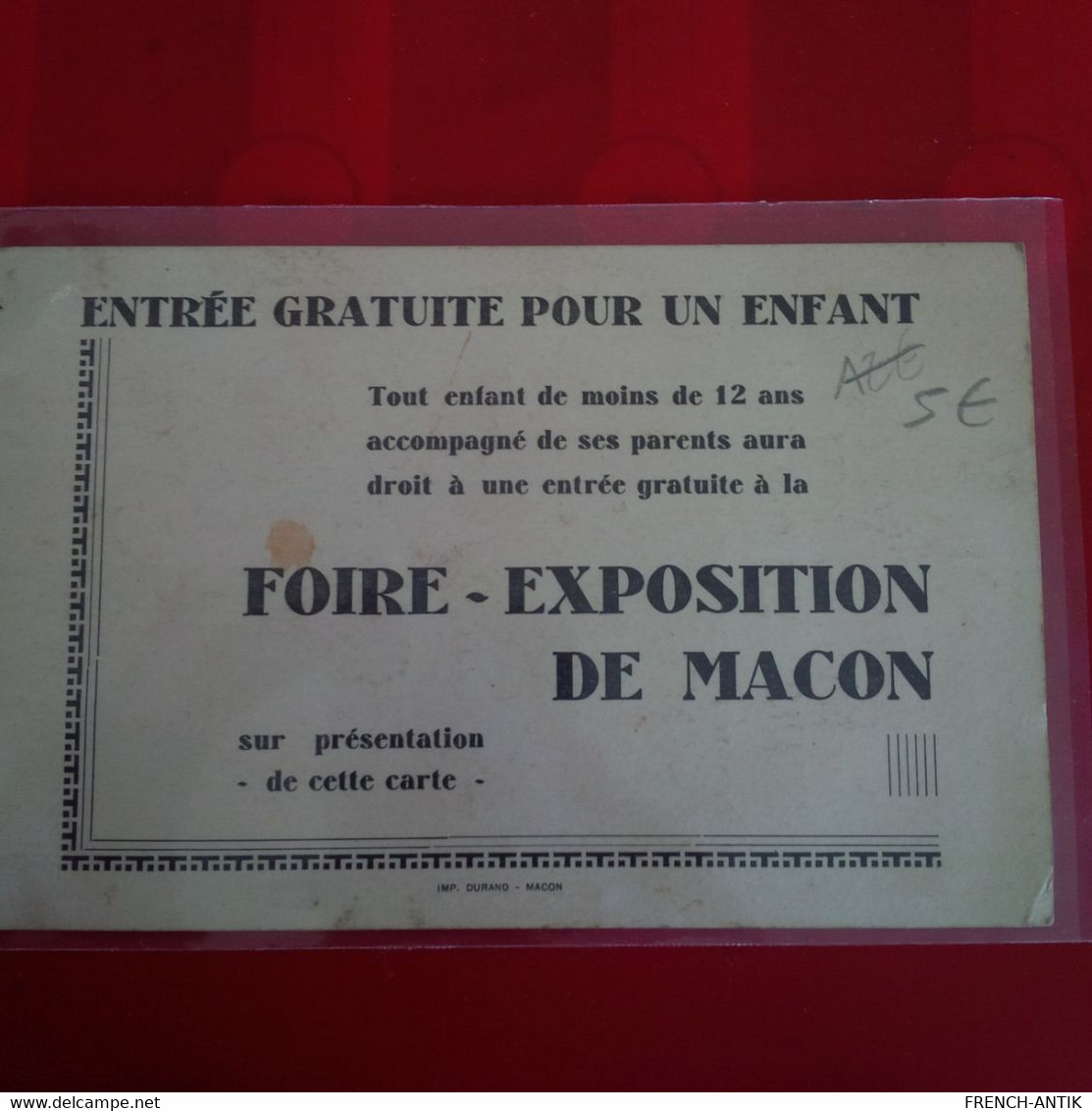 PUB  FOIRE DE MACON PREMIERE FOIRE NATIONALE AUX VINS 1937 - Advertising