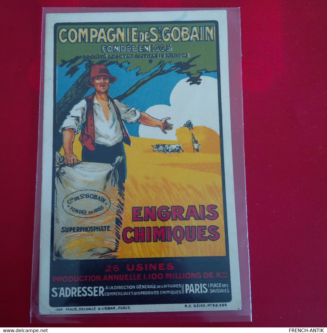 PUB  COMPAGNIE DE ST GOBAIN ENGRAIS CHIMIQUE - Werbepostkarten