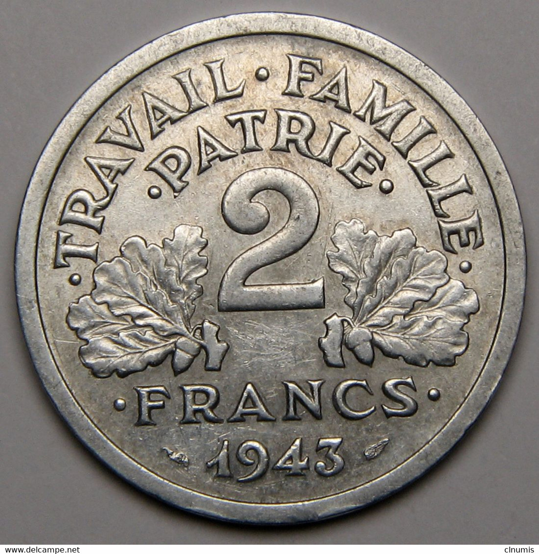 2 Francs Francisque, 1943, Aluminium - Etat Français - 2 Francs