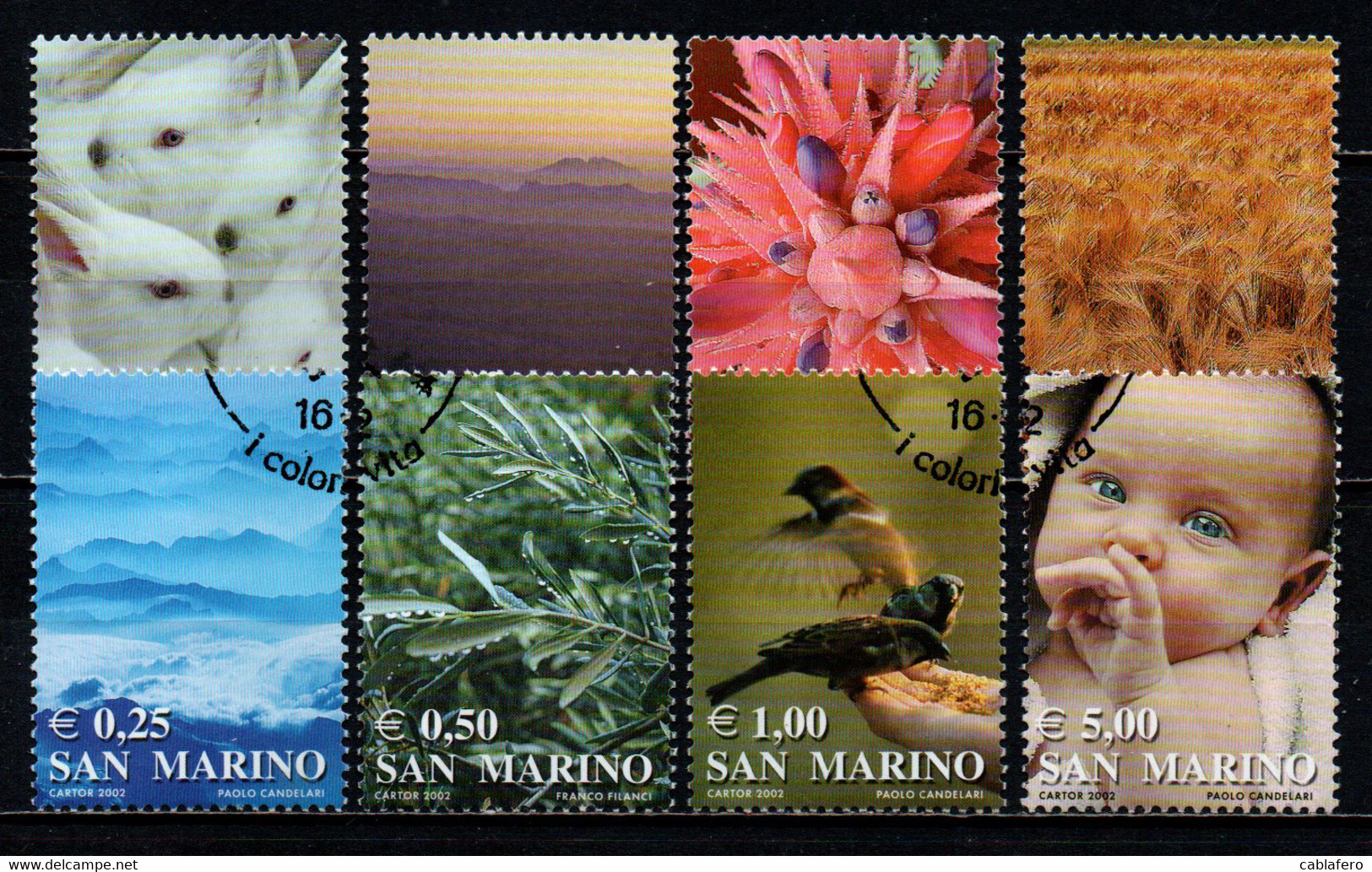 SAN MARINO - 2002 - I COLORI DELLA VITA - SERIE COMPLETA -  USATI - Used Stamps