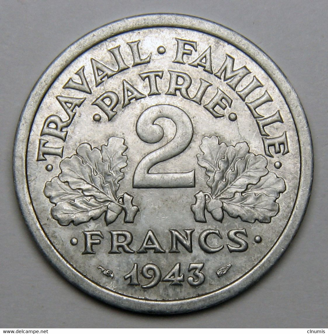 2 Francs Francisque, 1943, Aluminium - Etat Français - 2 Francs