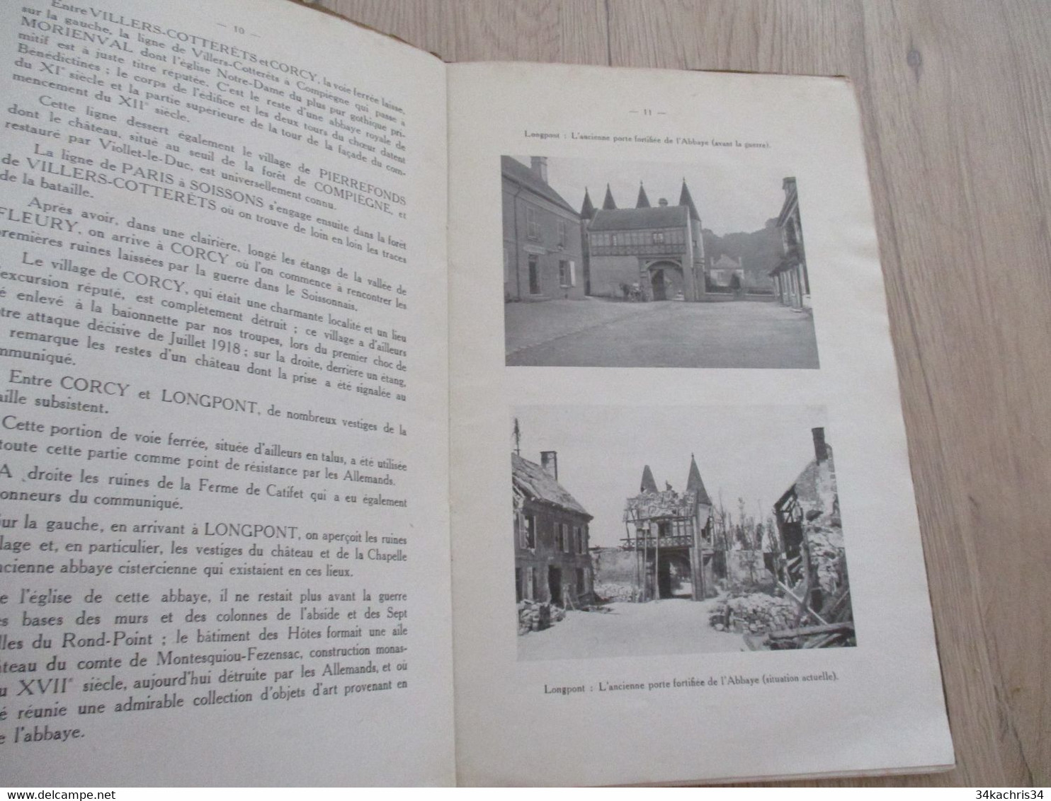 Chemin De Fer DuNord Plaquette Souvenir De La Grande Guerre Tome III Coucy Moulin Chemin Des Dames Anizy... - Guerre 1914-18