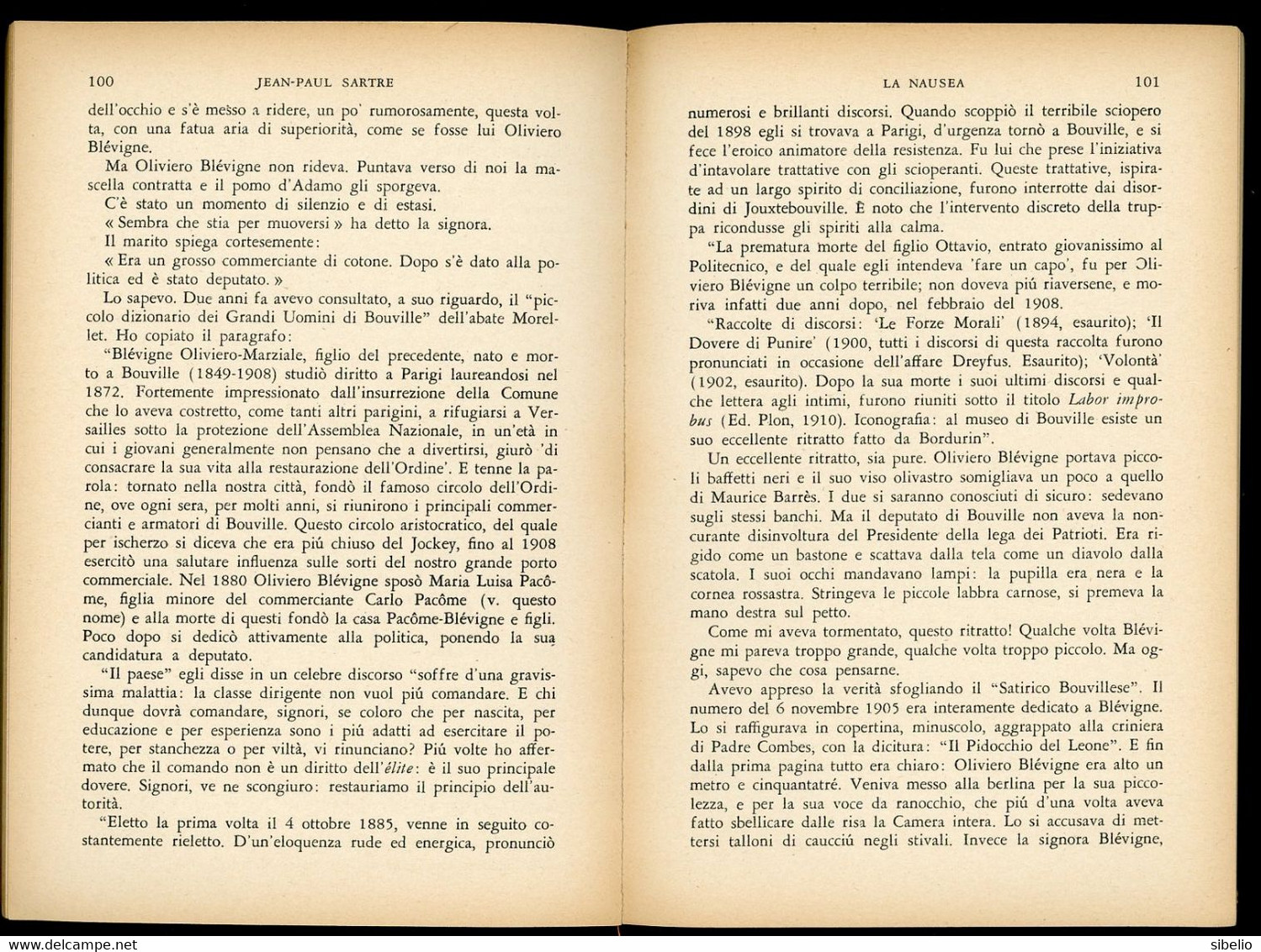 La Nausea - Jean Paul Sartre - Editore Mondadori 1958 - Rif L0405 - Tales & Short Stories
