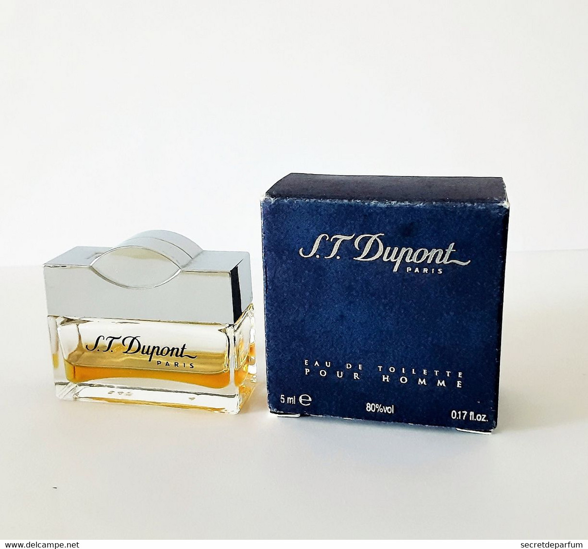 Miniatures De Parfum S.T. DUPONT  EDP  Pour Homme  5 Ml  PRESQUE VIDE  + Boite - Miniaturas Hombre (en Caja)