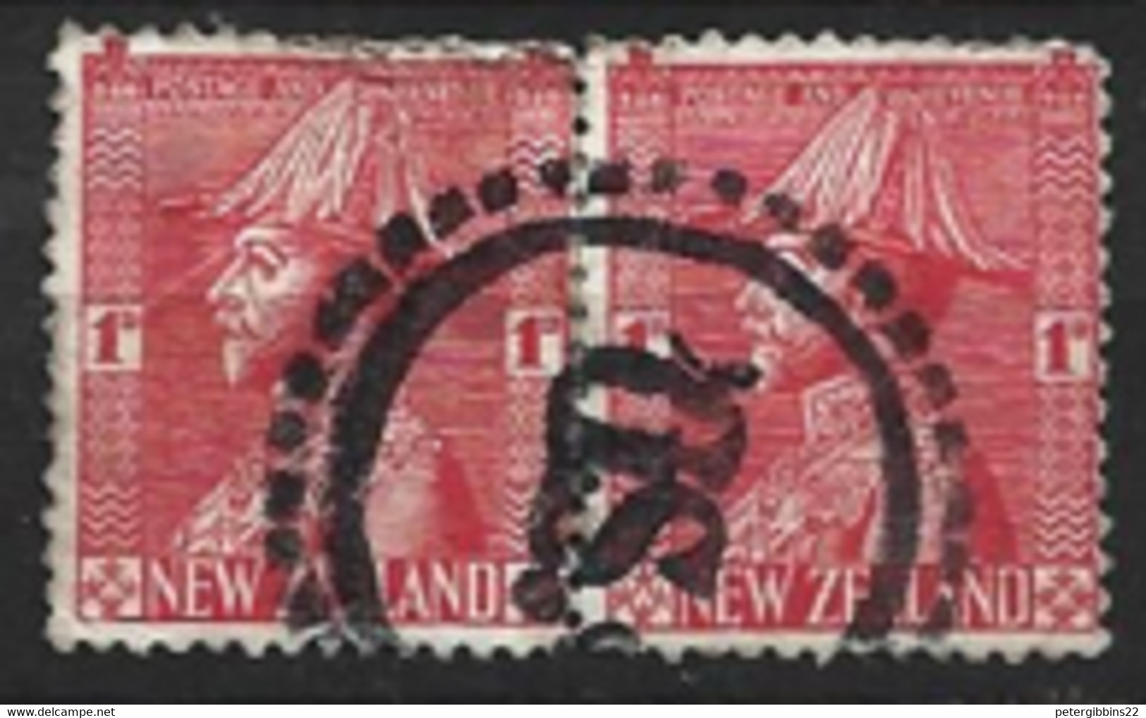 New Zealand 1926  SG  468   1d   Fine Used  Pair - Oblitérés